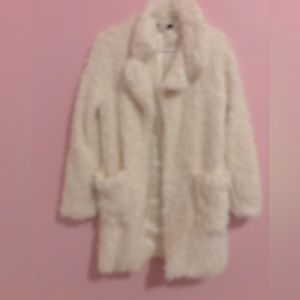 White Faux fur jacket size small